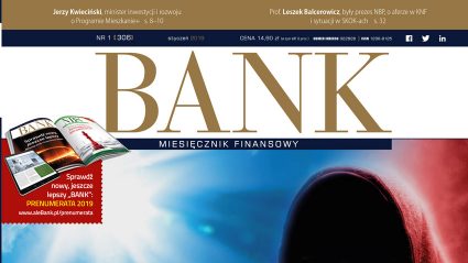 MIesięcznik Finansowy BANK 01.2019, górny fragment okładki