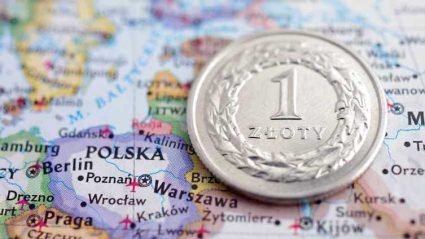 Moneta 1 PNL na mapie Polski i Europy