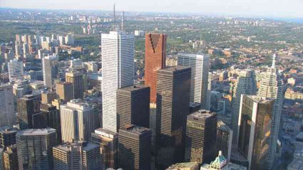Widok z lotu ptaka na Ottawę w Kanadzie