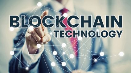 Napis: technologia blockchain
