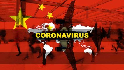 Koronawirus na tle flagi Chin