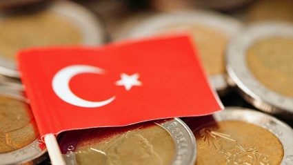 Flaga Turcji i pieniądze