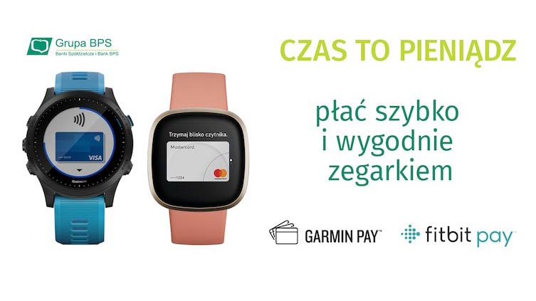 Garmin Pay i Fitbit Pay już dostępne w Bankach Spółdzielczych Grupy BPS oraz w Banku BPS