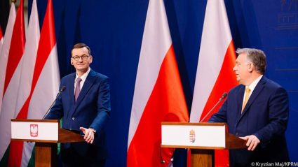 Premier Polski Mateusz Morawiecki oraz premier Węgier Viktor Orban