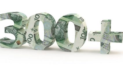 Dobry start, 300+ liczba z motywem banknotów