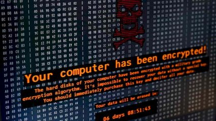 ransomware, ekran zaatakowanego komputera