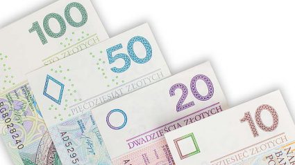 banknoty 10, 20, 50, 100 zł