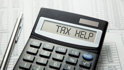 kalkulator, napis Tax Help