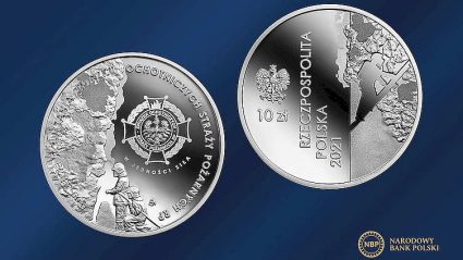„100-lecie powstania Związku Ochotniczych Straży Pożarnych RP” na srebrnej monecie NBP