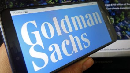 Logo Goldman Sachs na ekranie telefonu