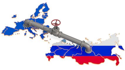 mapa Rosji UE, rurociąg łączący