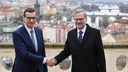 Premier Polski Mateusz Morawiecki i premier Czech Petr Fiala