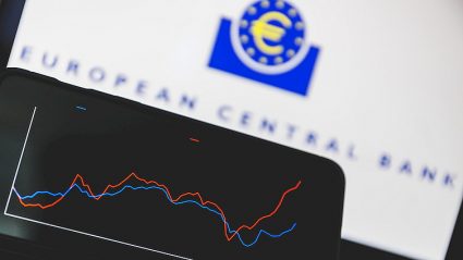 napis EBC, symbol euro, wykres
