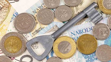 klucz leżący na monetach i banknotach