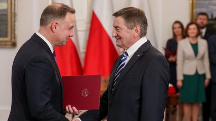 Prezydent Andrzej Duda i minister Marek Kuchciński