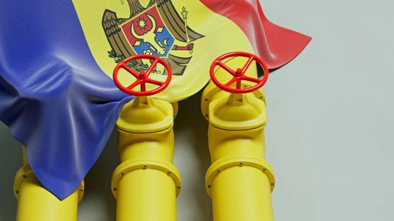 Flaga Mołdawii i gazociąg