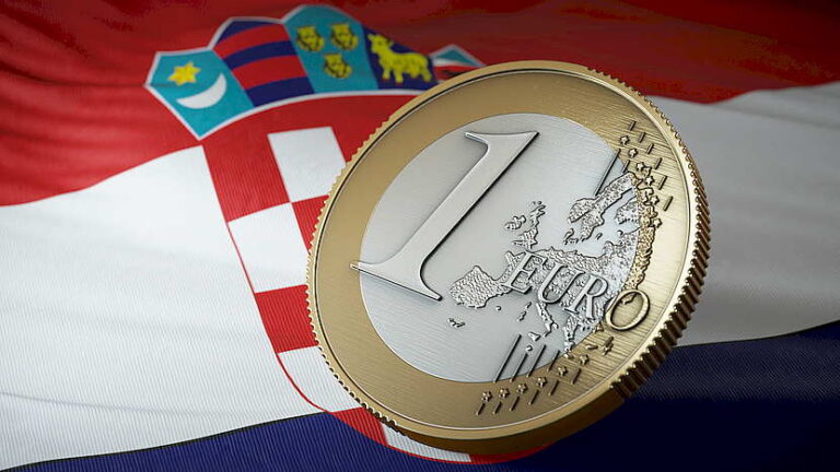 flaga Chorwacji, moneta 1 euro