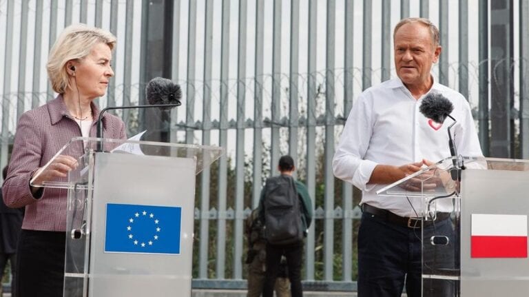 Od lewej: Ursula von der Leyen, Donald Tusk, 31.08.2025. Źródło: KPRM